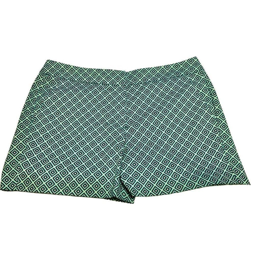 Willi Smith NWOT Walking Shorts, 4. Green, Navy and White Diamonds
